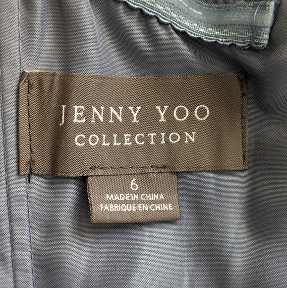 Jenny Yoo Adeline Peri Blue Gray Style 1781 Maxi Dress Size 6 - Picture 8 of 13